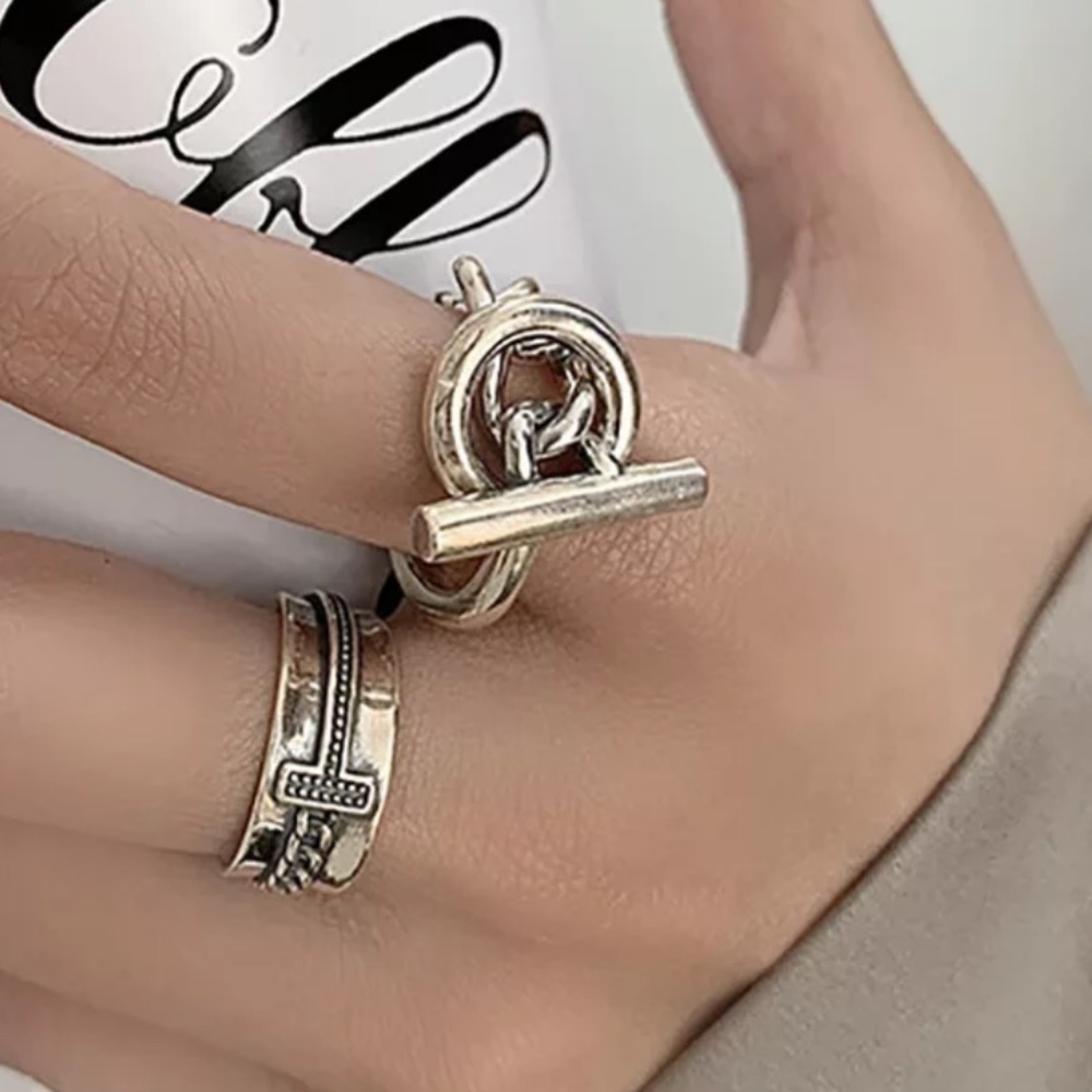 Silver Chain Ring Set - Picture 2 of 15